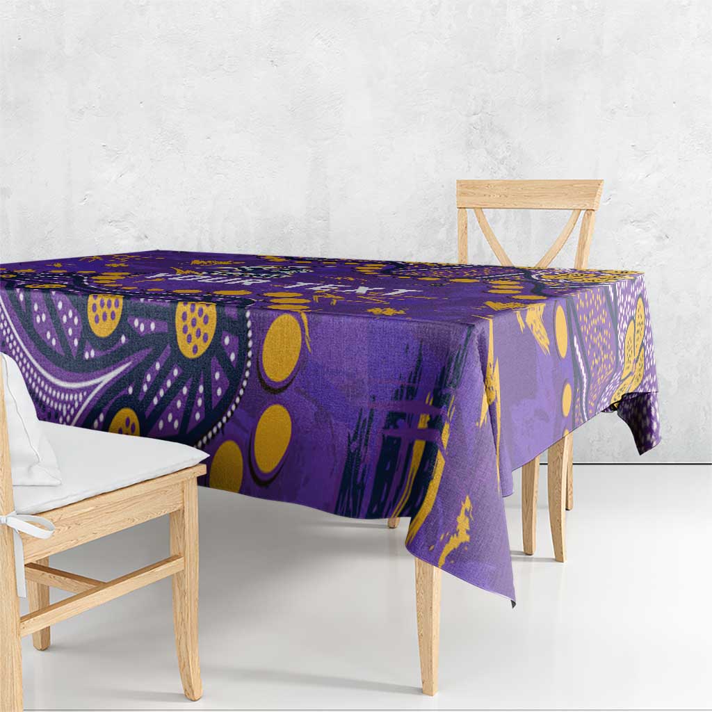 Personalized Melbourne Storm Tablecloth Aboriginal Pattern with Graffiti Style Design