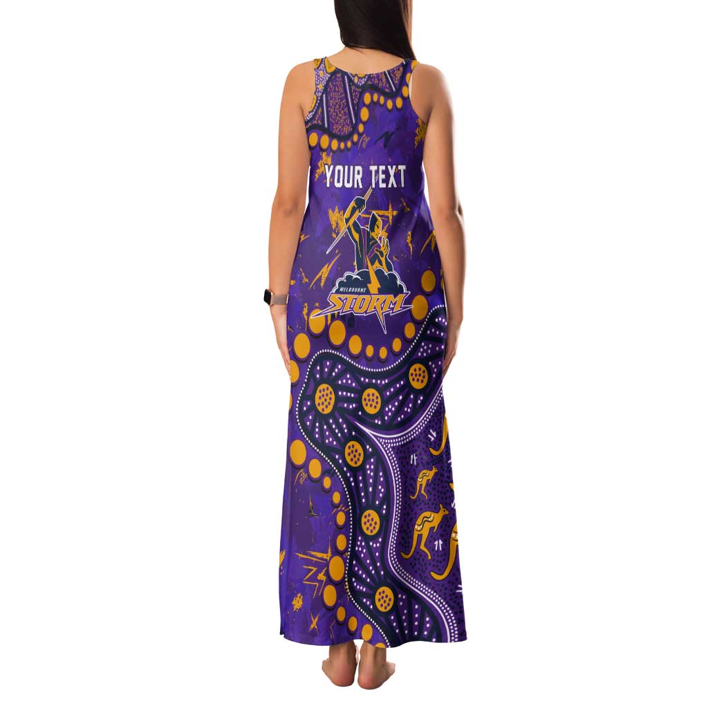 Personalized Melbourne Storm Tank Maxi Dress Aboriginal Pattern with Graffiti Style Design