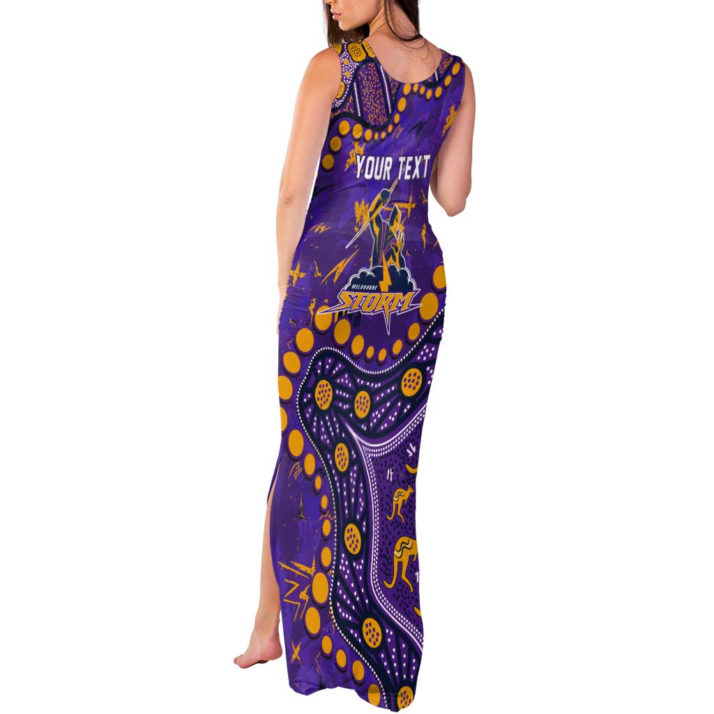 Personalized Melbourne Storm Tank Maxi Dress Aboriginal Pattern with Graffiti Style Design