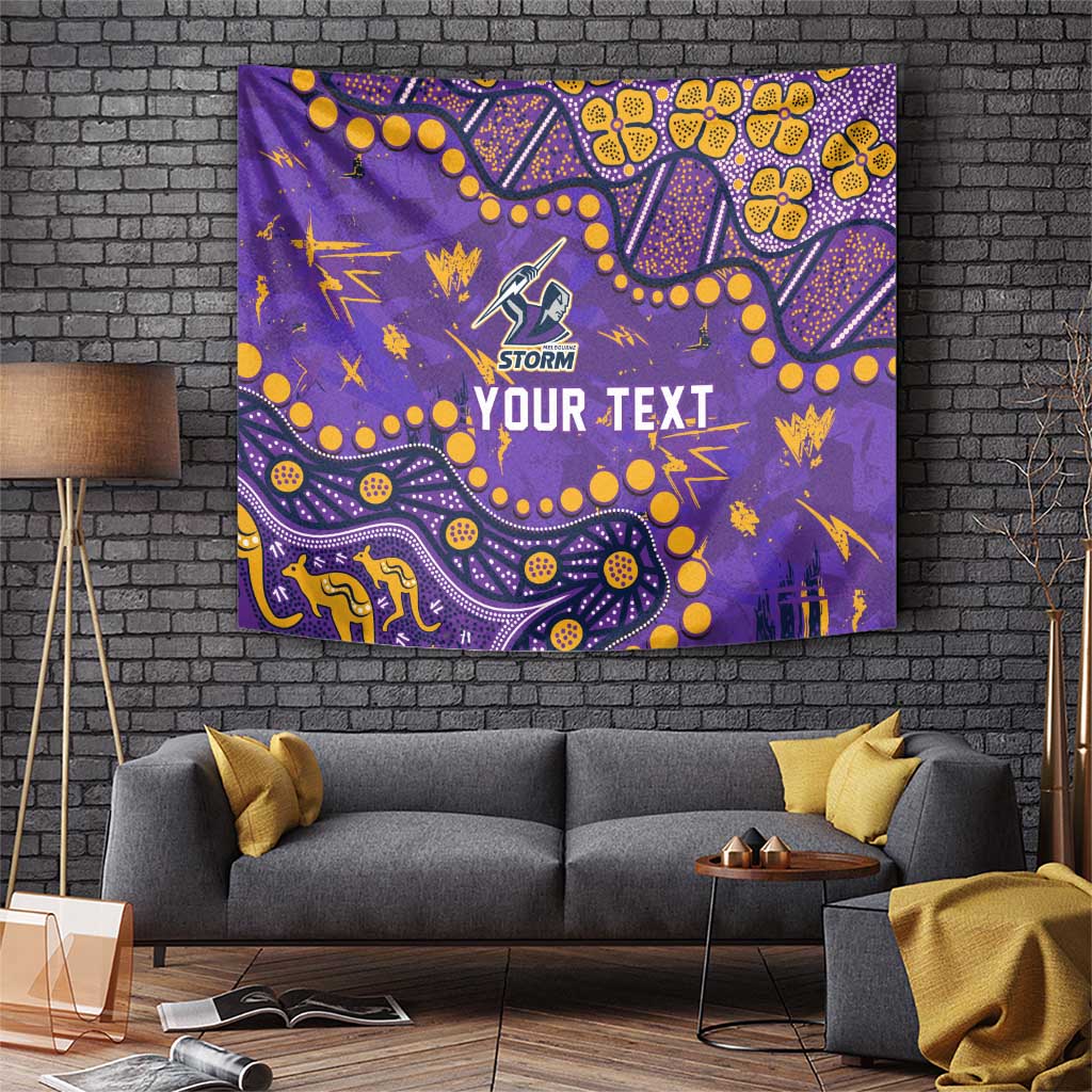 Personalized Melbourne Storm Tapestry Aboriginal Pattern with Graffiti Style Design