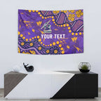 Personalized Melbourne Storm Tapestry Aboriginal Pattern with Graffiti Style Design