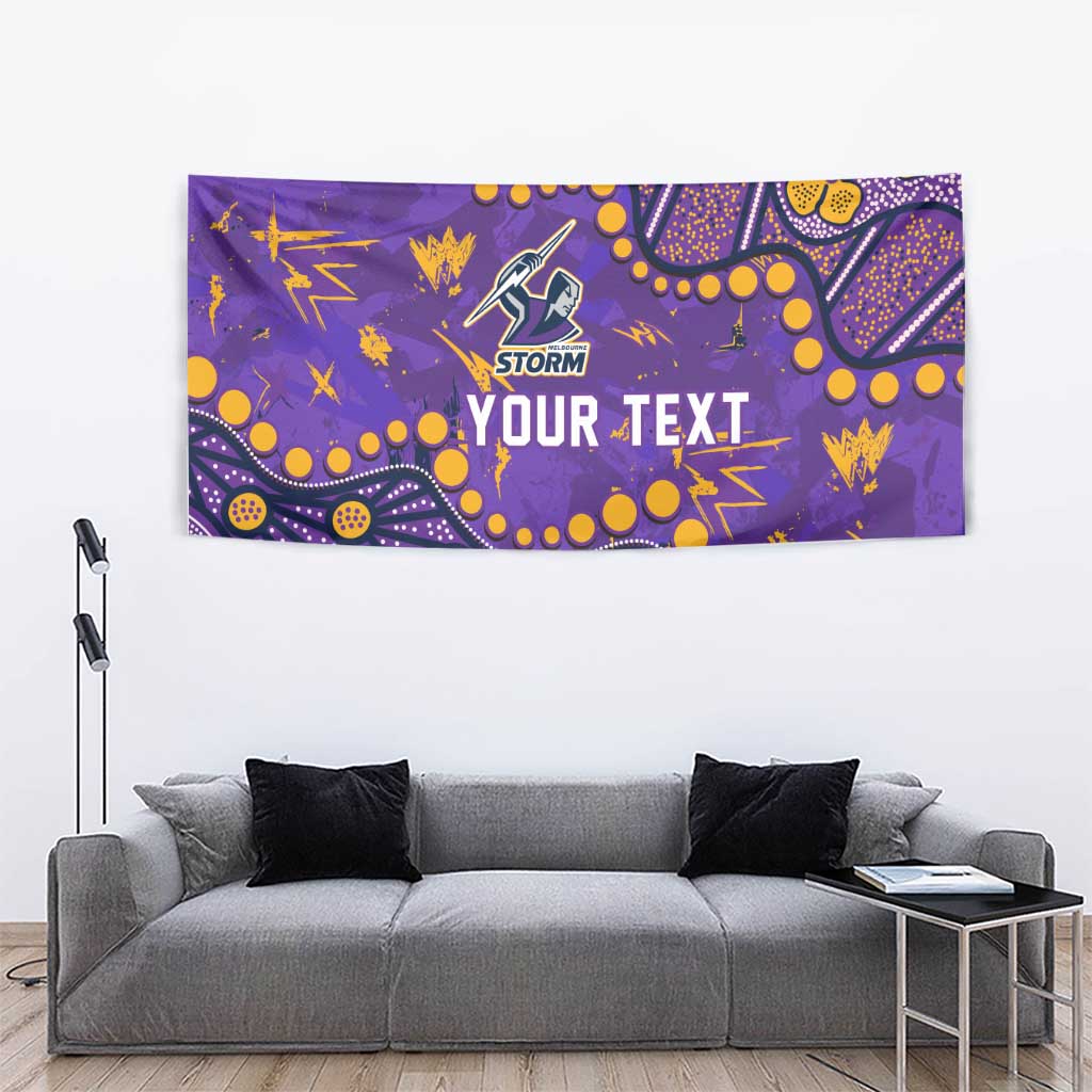 Personalized Melbourne Storm Tapestry Aboriginal Pattern with Graffiti Style Design