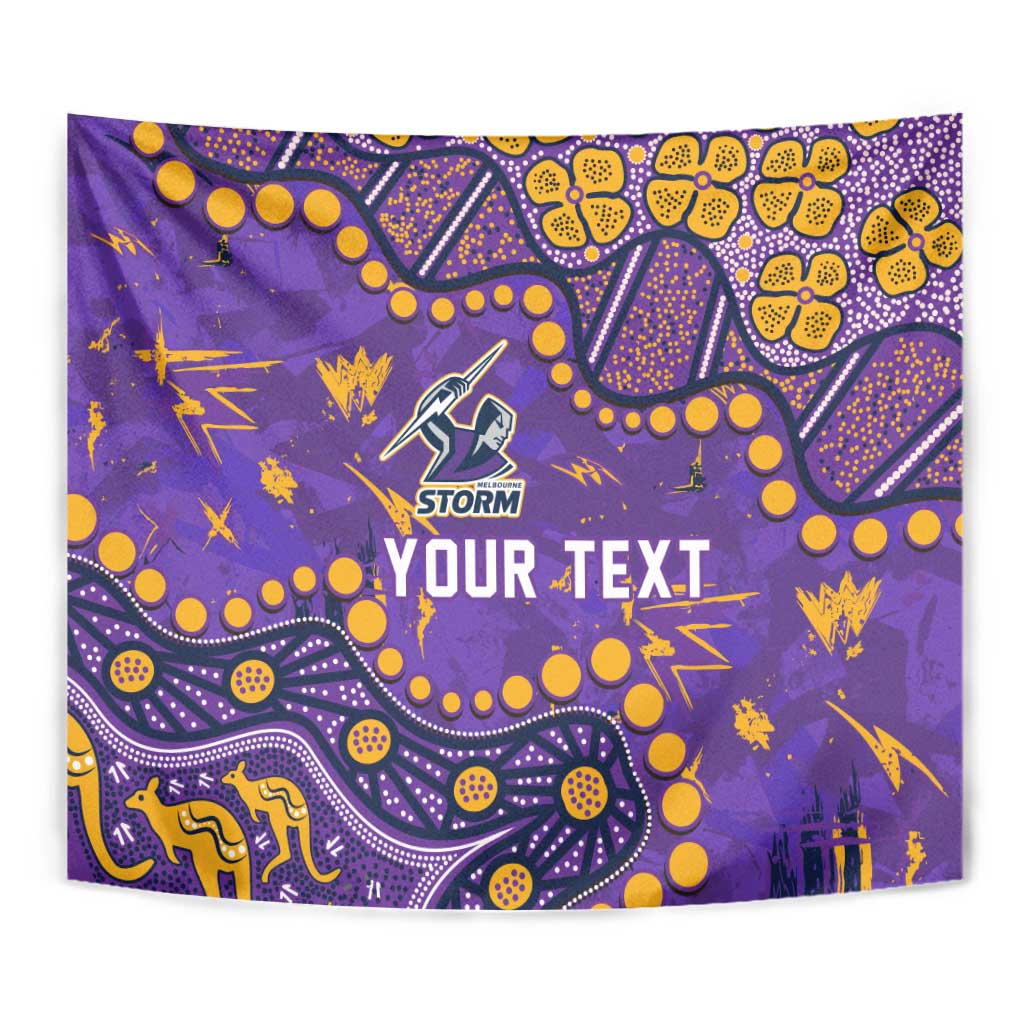 Personalized Melbourne Storm Tapestry Aboriginal Pattern with Graffiti Style Design