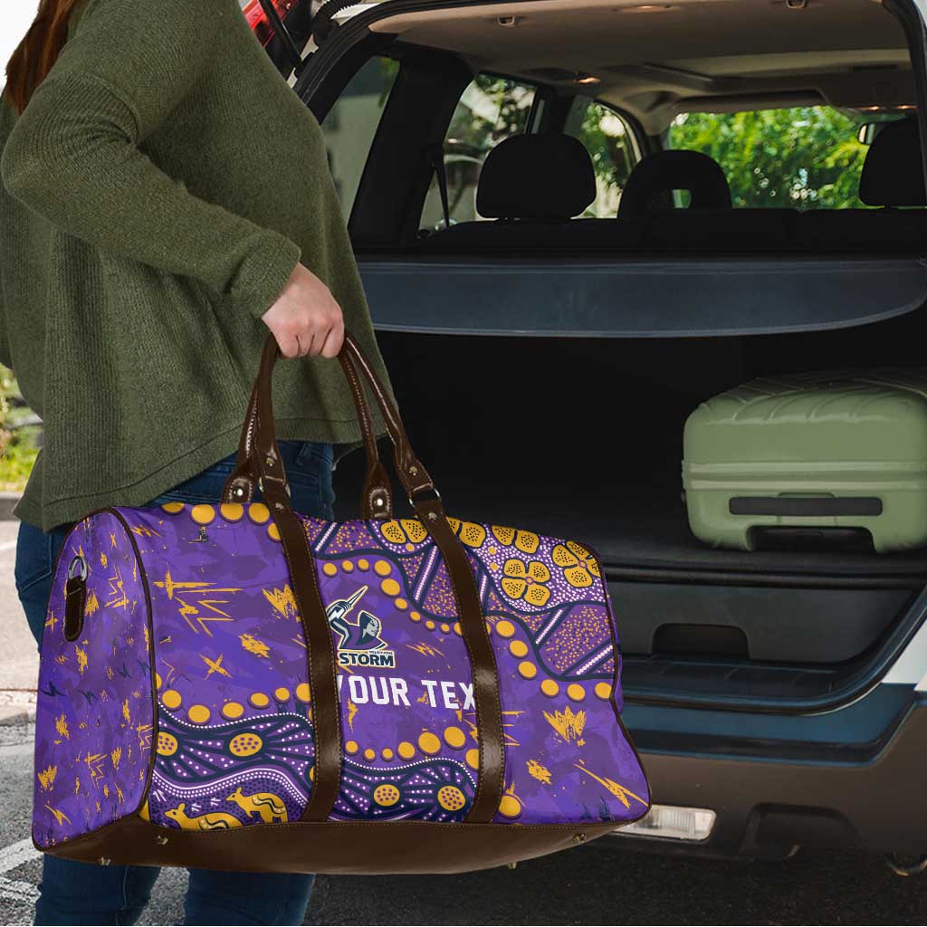 Personalized Melbourne Storm Travel Bag Aboriginal Pattern with Graffiti Style Design
