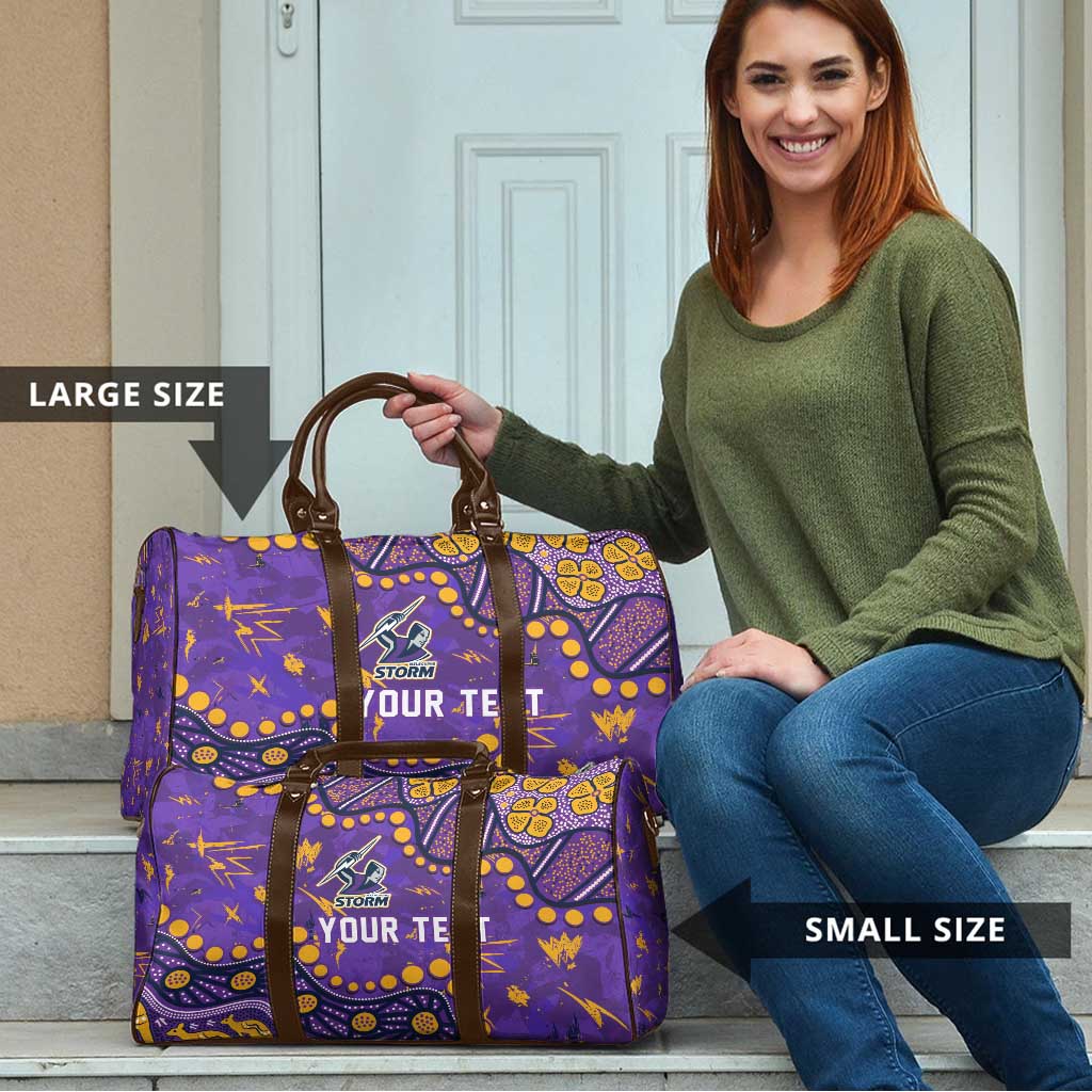 Personalized Melbourne Storm Travel Bag Aboriginal Pattern with Graffiti Style Design