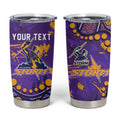 Personalized Melbourne Storm Tumbler Cup Aboriginal Pattern with Graffiti Style Design