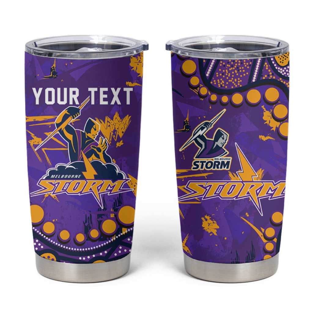 Personalized Melbourne Storm Tumbler Cup Aboriginal Pattern with Graffiti Style Design