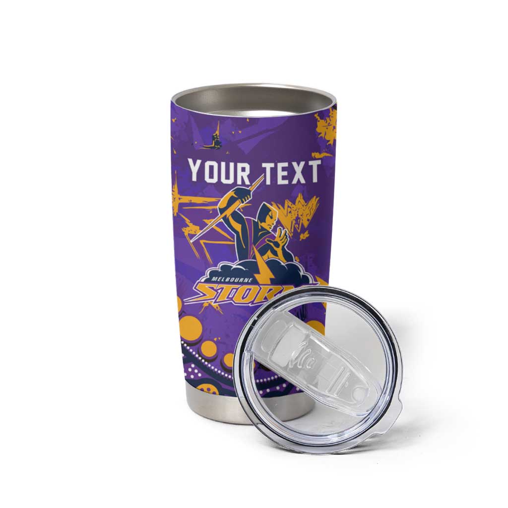 Personalized Melbourne Storm Tumbler Cup Aboriginal Pattern with Graffiti Style Design