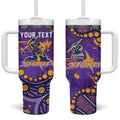 Personalized Melbourne Storm Tumbler With Handle Aboriginal Pattern with Graffiti Style Design