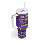 Personalized Melbourne Storm Tumbler With Handle Aboriginal Pattern with Graffiti Style Design