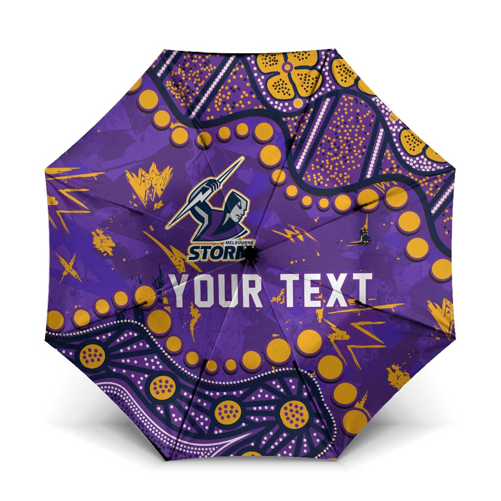Personalized Melbourne Storm Umbrella Aboriginal Pattern with Graffiti Style Design