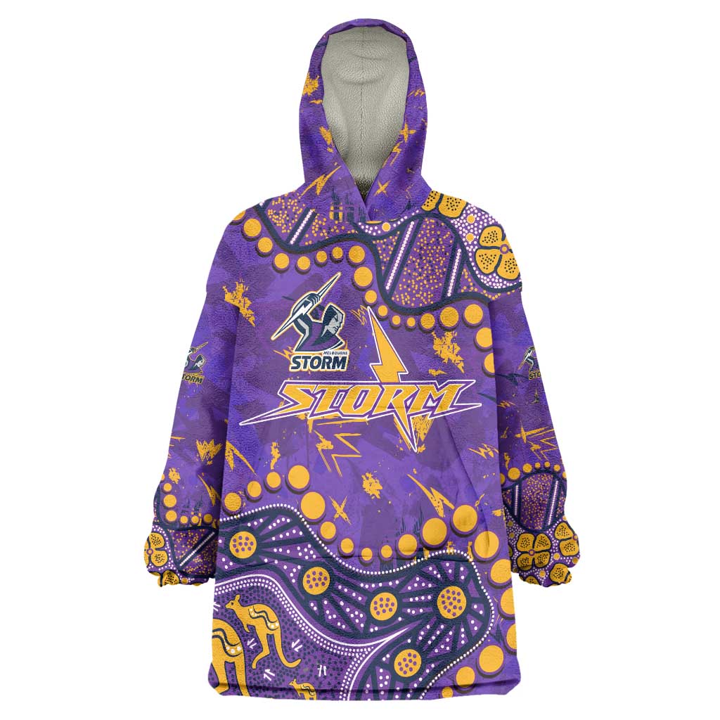 Personalized Melbourne Storm Wearable Blanket Hoodie Aboriginal Pattern with Graffiti Style Design