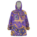 Personalized Melbourne Storm Wearable Blanket Hoodie Aboriginal Pattern with Graffiti Style Design