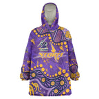 Personalized Melbourne Storm Wearable Blanket Hoodie Aboriginal Pattern with Graffiti Style Design