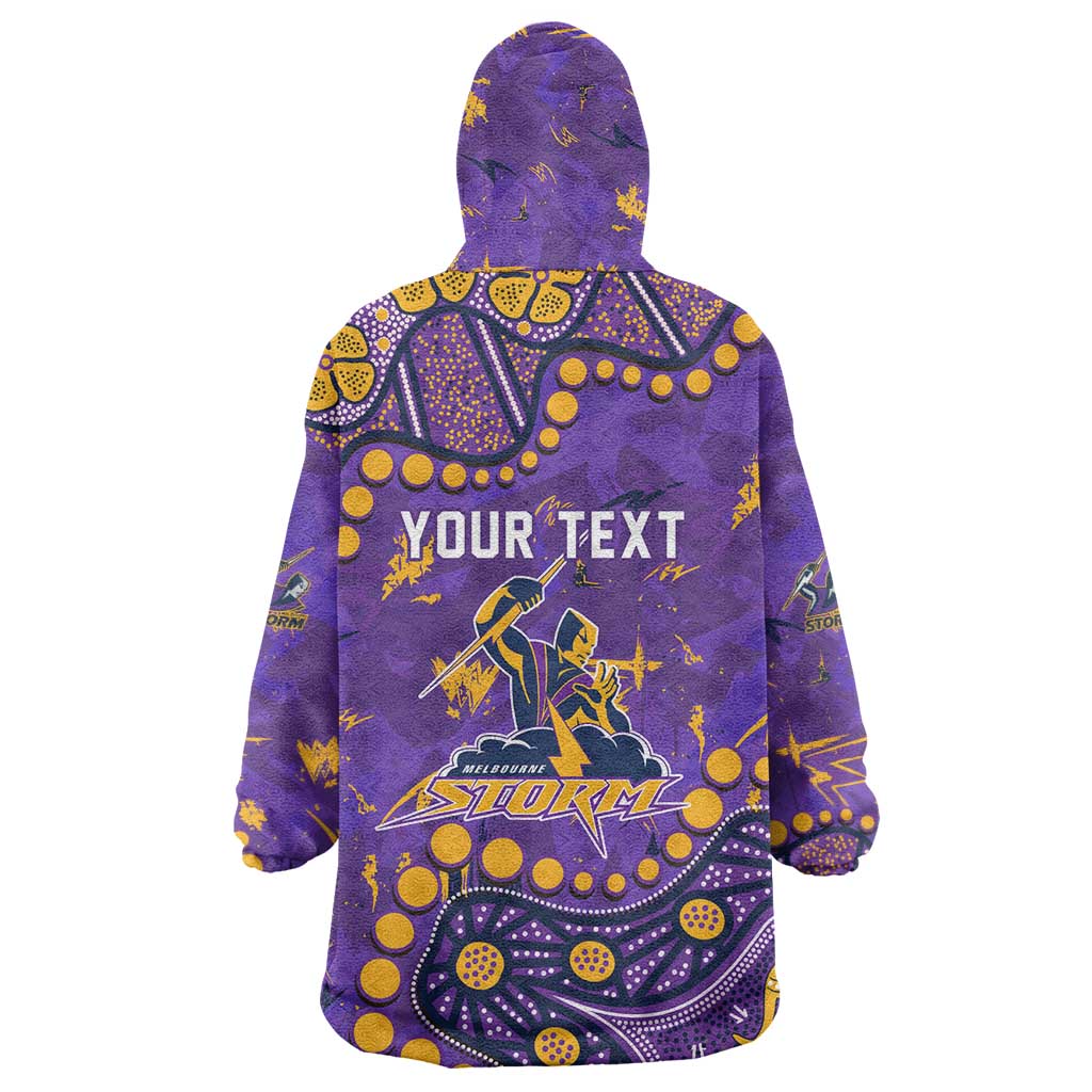 Personalized Melbourne Storm Wearable Blanket Hoodie Aboriginal Pattern with Graffiti Style Design