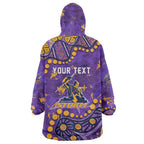 Personalized Melbourne Storm Wearable Blanket Hoodie Aboriginal Pattern with Graffiti Style Design