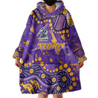 Personalized Melbourne Storm Wearable Blanket Hoodie Aboriginal Pattern with Graffiti Style Design
