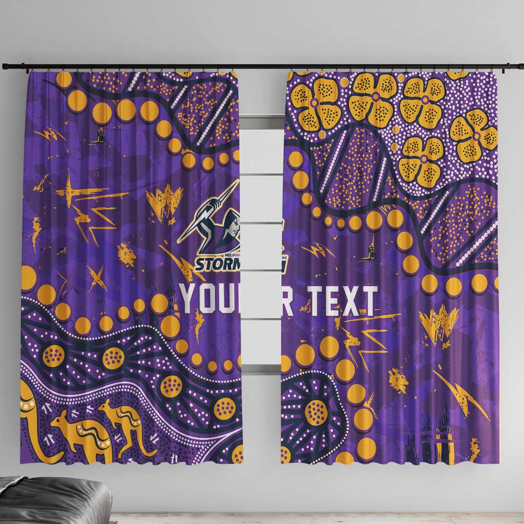 Personalized Melbourne Storm Window Curtain Aboriginal Pattern with Graffiti Style Design