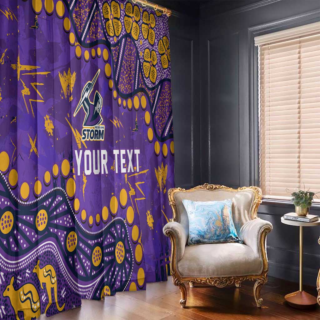Personalized Melbourne Storm Window Curtain Aboriginal Pattern with Graffiti Style Design