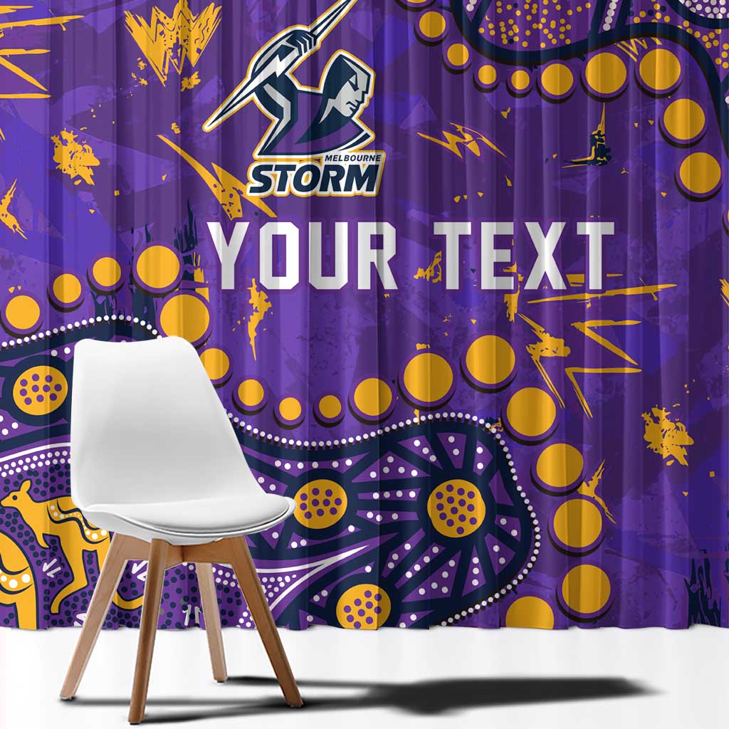 Personalized Melbourne Storm Window Curtain Aboriginal Pattern with Graffiti Style Design