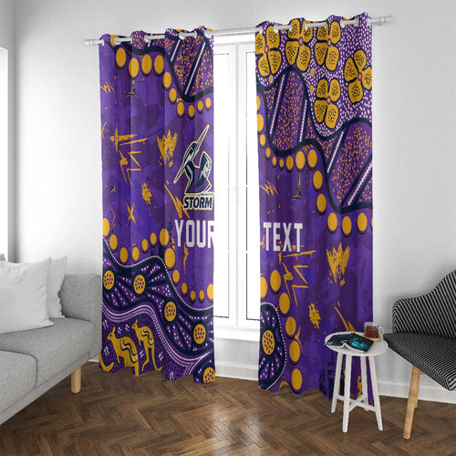 Personalized Melbourne Storm Window Curtain Aboriginal Pattern with Graffiti Style Design