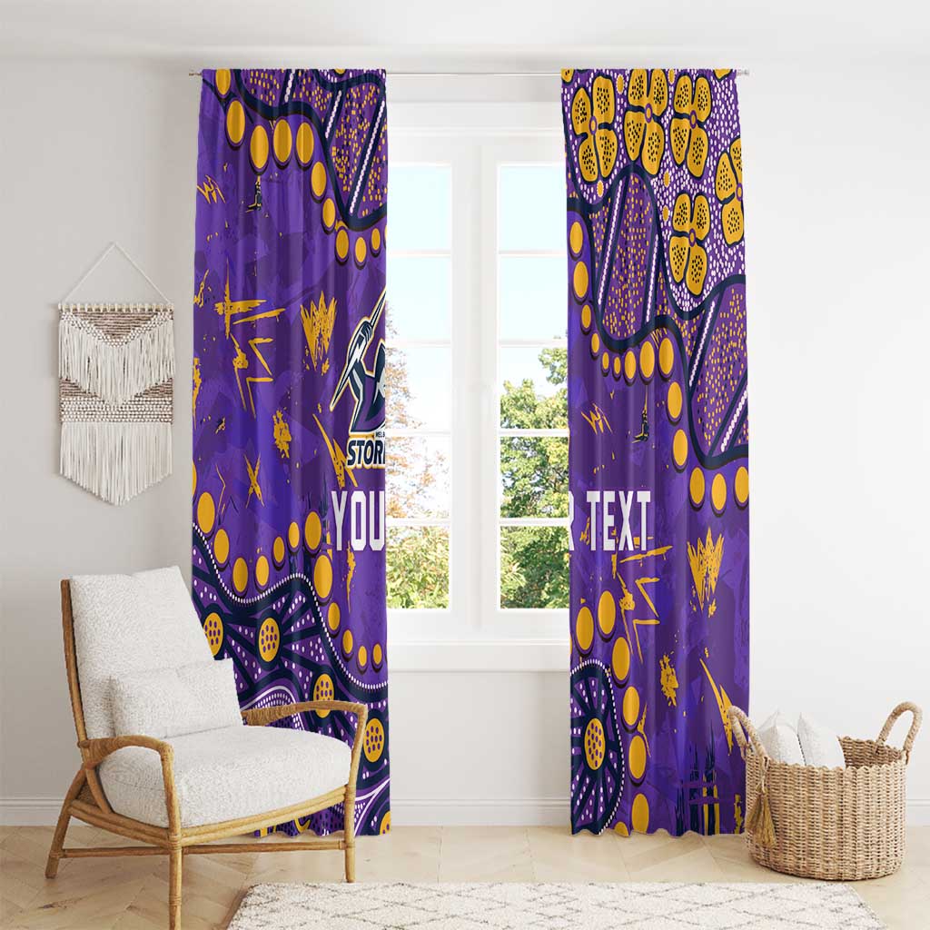 Personalized Melbourne Storm Window Curtain Aboriginal Pattern with Graffiti Style Design