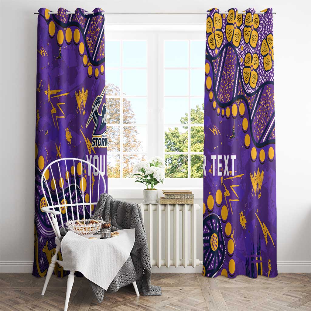 Personalized Melbourne Storm Window Curtain Aboriginal Pattern with Graffiti Style Design