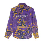 Personalized Melbourne Storm Women Casual Shirt Aboriginal Pattern with Graffiti Style Design