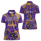 Personalized Melbourne Storm Women Polo Shirt Aboriginal Pattern with Graffiti Style Design