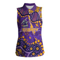 Personalized Melbourne Storm Women Sleeveless Polo Shirt Aboriginal Pattern with Graffiti Style Design