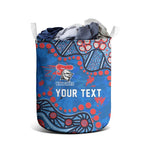 Personalized New Zealand Warriors Laundry Basket Aboriginal Pattern with Graffiti Style Design