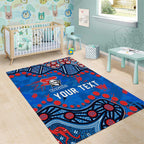 Personalized New Zealand Warriors Area Rug Aboriginal Pattern with Graffiti Style Design
