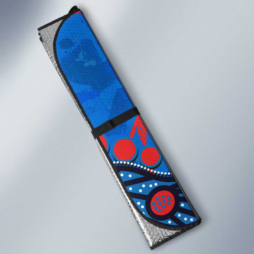 Personalized New Zealand Warriors Auto Sun Shade Aboriginal Pattern with Graffiti Style Design