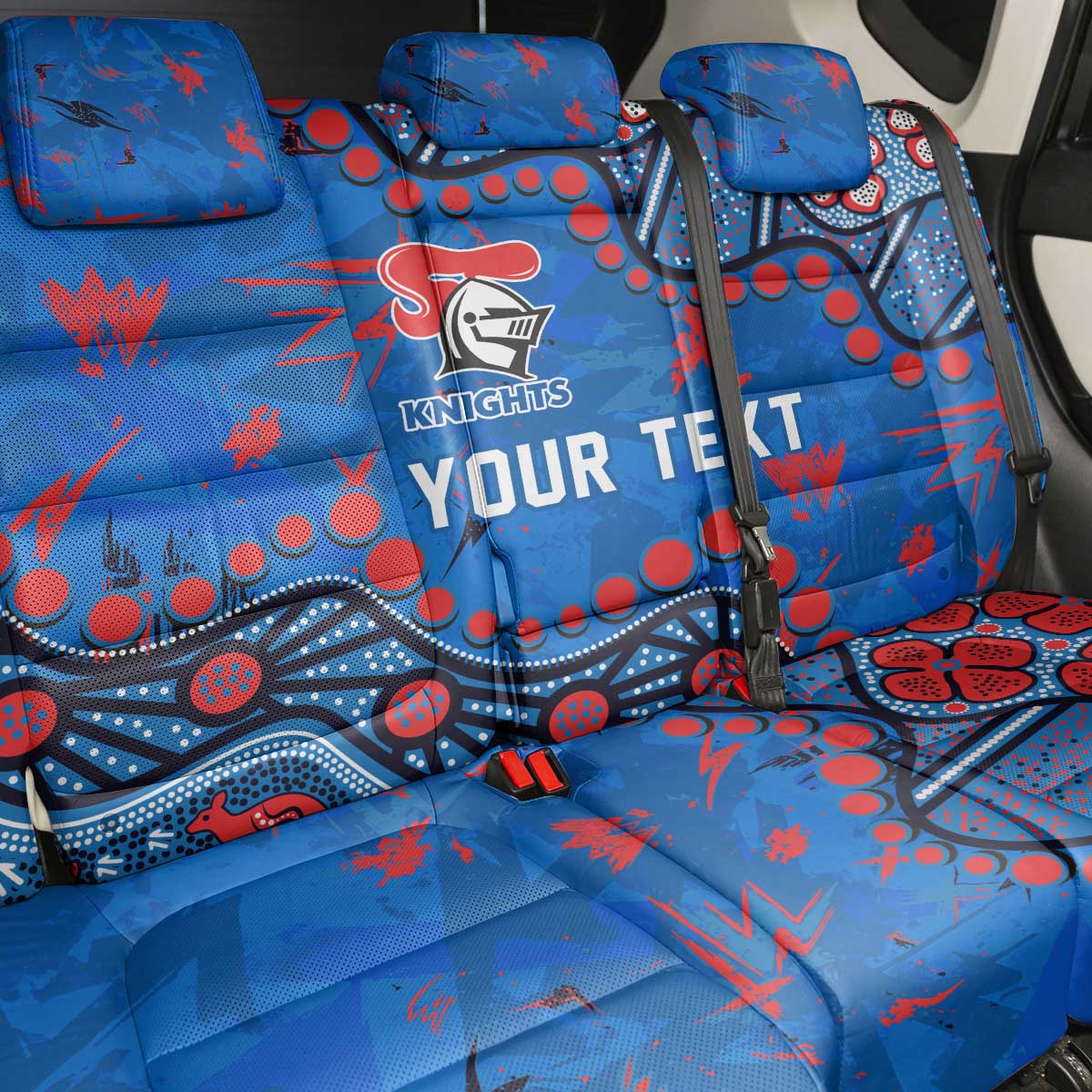 Personalized New Zealand Warriors Back Car Seat Cover Aboriginal Pattern with Graffiti Style Design