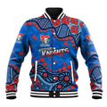 Personalized New Zealand Warriors Baseball Jacket Aboriginal Pattern with Graffiti Style Design