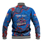 Personalized New Zealand Warriors Baseball Jacket Aboriginal Pattern with Graffiti Style Design
