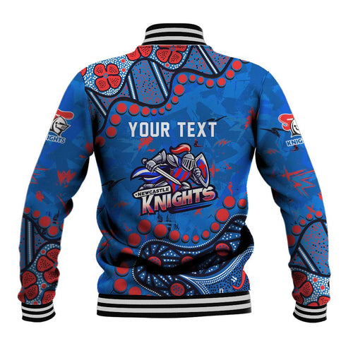 Personalized New Zealand Warriors Baseball Jacket Aboriginal Pattern with Graffiti Style Design