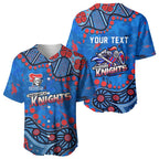 Personalized New Zealand Warriors Baseball Jersey Aboriginal Pattern with Graffiti Style Design