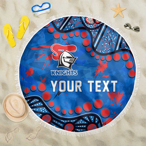 Personalized New Zealand Warriors Beach Blanket Aboriginal Pattern with Graffiti Style Design
