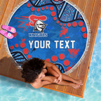 Personalized New Zealand Warriors Beach Blanket Aboriginal Pattern with Graffiti Style Design