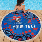 Personalized New Zealand Warriors Beach Blanket Aboriginal Pattern with Graffiti Style Design