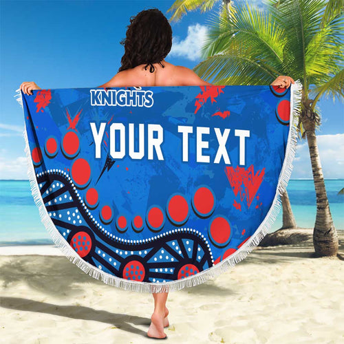 Personalized New Zealand Warriors Beach Blanket Aboriginal Pattern with Graffiti Style Design