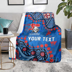 Personalized New Zealand Warriors Blanket Aboriginal Pattern with Graffiti Style Design