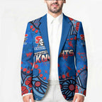 Personalized New Zealand Warriors Blazer Aboriginal Pattern with Graffiti Style Design