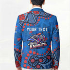 Personalized New Zealand Warriors Blazer Aboriginal Pattern with Graffiti Style Design