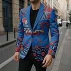 Personalized New Zealand Warriors Blazer Aboriginal Pattern with Graffiti Style Design