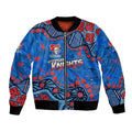 Personalized New Zealand Warriors Bomber Jacket Aboriginal Pattern with Graffiti Style Design