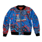 Personalized New Zealand Warriors Bomber Jacket Aboriginal Pattern with Graffiti Style Design