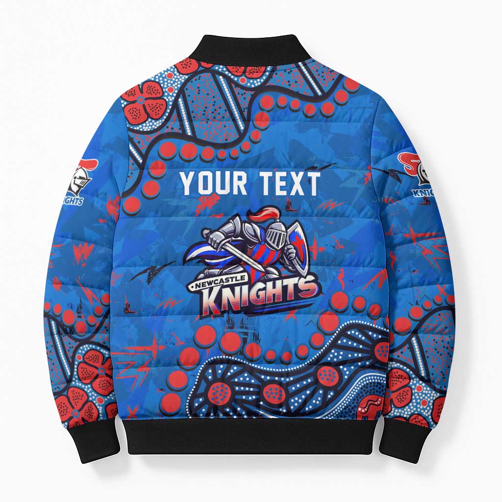 Personalized New Zealand Warriors Bomber Puffer Jacket Aboriginal Pattern with Graffiti Style Design