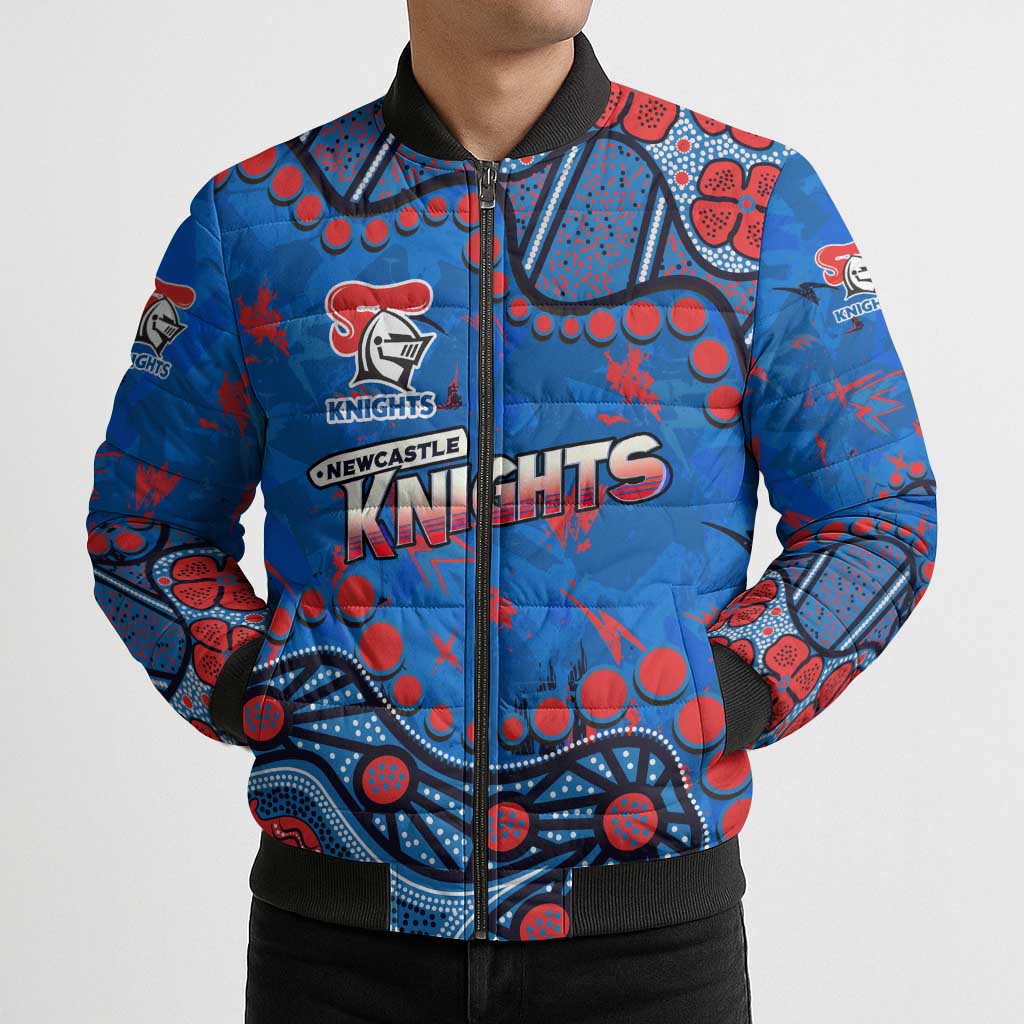 Personalized New Zealand Warriors Bomber Puffer Jacket Aboriginal Pattern with Graffiti Style Design